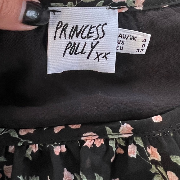 PRINCESS POLLY Polina Mini Dress In Black Floral size 0 - Picture 7 of 8